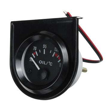 2`` 52mm Universal Car Black Pointer Oil Temperature Temp Sensor Gauge LED Light