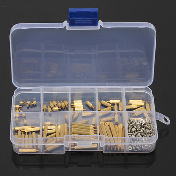 Suleve M2BT1 270Pcs M2 Male Female Knurled Brass Round Thread Column Standoff Spacer Pillar PCB B