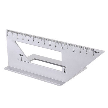 Drillpro Aluminum Alloy Woodworking Scriber T Ruler 45/90 Degree Angle Ruler Angle Protractor Gauge