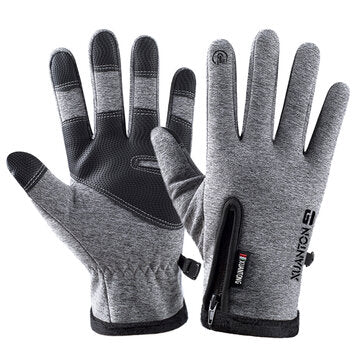 Winter Cycling Skiing Outdoor Gloves Touch Screen Waterproof Sport ... (SIZE: M | COLOR.: LIGHTGREY)