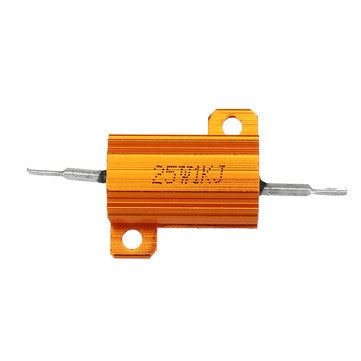 RX24 25W 1KR 1KRJ Metal Aluminum Case High Power Resistor Golden Metal Shell Case Heatsink Resistanc