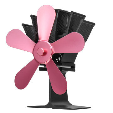5 Blades Heat Powered Stove Fan For Wood Burner Fireplace Eco Friendly