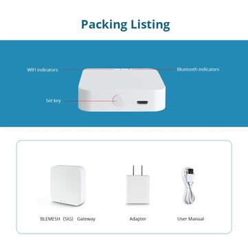 Zemismart Tuya bluetooth Hub WiFi Smart Home Bridge Wireless Remote Controller BLUE Sig Mesh