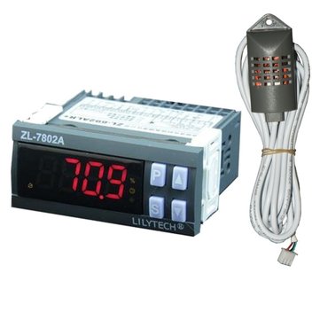 ZL-7802A 100-240VAC Digital Thermometer Hygrometer PID Temperature Humidity for Incubator Multifunct