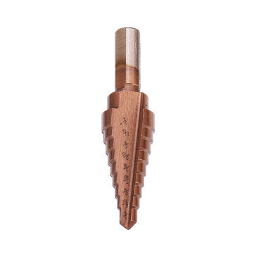 Drillpro 6Pcs HSS Bronze Coated Step Drill Bit With Center Punch Drill Set Hole Cutter Drilling Tool