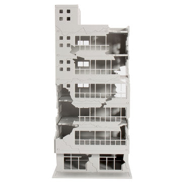 Scale 1/144 White Battle Corner Ruined Building Model Building For Home Decoration