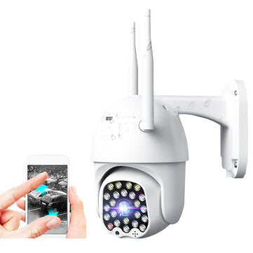 GUUDGO 4X Zoom 23LED 1080P HD Wifi IP Security Camera Outdoor Light & Sound Alarm Night Vision Water
