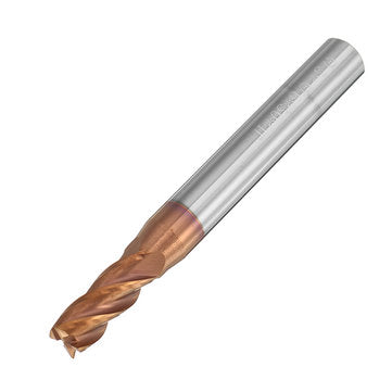 Drillpro 5pcs 5mm 4 Flutes Tungsten Carbide End Mill Cutter HRC55 AlTiN Coating End Mill Cutter