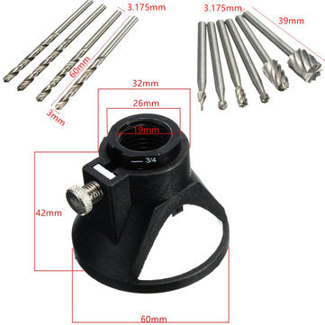 Drillpro Drill Carving Locator 4pcs 3mm Twist Drills and 6pcs Wood Milling Burrs For Rotary Tools