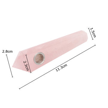 100% Natural Purple Amethyst Quartz Crystal Wand Pipe Healing with Carb Hole