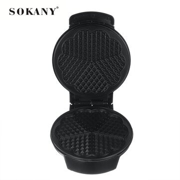 SOKANY Electric Waffle Maker 1200W Sandwich Cake Machine Baking Pan Non-stick for Kitchen