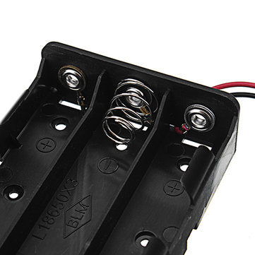 3pcs DC 11.1V 3 Slot 3 Series 18650 Battery Holder Box Case With 2 Leads And Spring