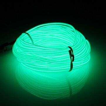 10M EL LED Flexible Soft Tube Wire Neon Glow Car Rope Strip Light Xmas Decor DC12V (COLOR.: GREEN)