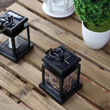 Solar Powered Hanging Lantern LED Solar Candle Lights Outdoor Decorative Path Light Lawn Light for P