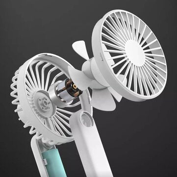 Qualitell 180 Foldable 3-Speeds USB Charging Portable Handheld Fan Intelligent Gear Memory Low Noi