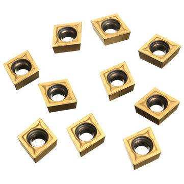 Drillpro 10pcs CCMT09T304 CCMT32.5 Carbide Insert For Lathe SCLCR Turning Tool Holder