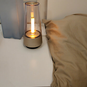 USB Warm and Romantic Candle Breathing Night Light bluetooth Speaker Bedside Lamp Sound Music Creati