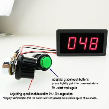 CCM5D 240W 0.56 inch 3-digit LED Display Digital 6V 12V 24V PWM DC Motor Controller Variable Speed R