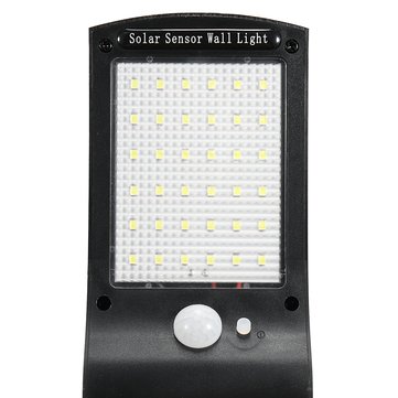 3pcs Solar Powered 36 LED PIR Motion Sensor Waterproof Street Security Light Wall Lamp for Outdoor G