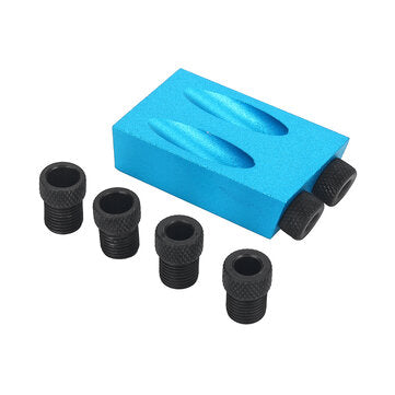 15 Degree Drilling Angle Pocket Hole Screw Jig Dowel Drill Joinery Kit Carpenters W... (COLOR: BLUE)