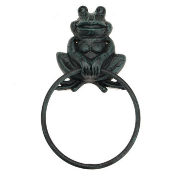 Rustic Industrial Tap Rings Rack Wrought Iron Vintage Round Hanging Black Metal Towel Holder Bathroo