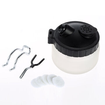 AGILE 0.2/ 0.3/0.5mm Airbrush Cleaning Pot Glass Air Brush Holder Clean Paint Jar Bottle Sprayer Was