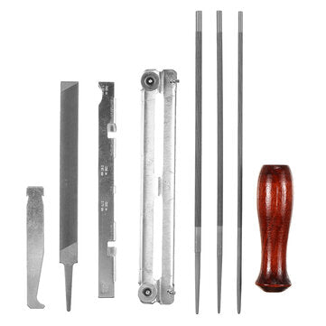 8pcs Chainsaw Sharpening Kit 4.0+4.8+5.5mm Round Files Flat File 15 mm