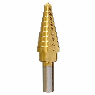 Drillpro 3Pcs HSS Round Shank Titanium Coated Quick Change Step Drill Bits 3/16-1/2 1/8-1/2 1/4-3/4