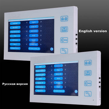 ENNIO 7 inch Record Wired Video Door Phone Doorbell Intercom System with AHD 1080P Camera