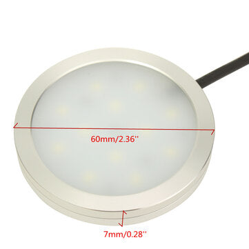 8PCS LED Cabinet Light White Dimmable Kitchen Counter Under Puck RF Wireless Remote Control + Power