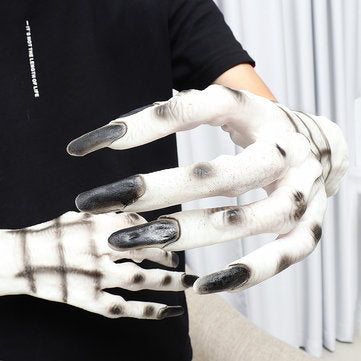 Warewolf Wolf Monster Rubber Glove Hands Adult Halloween Fancy Dress Costume