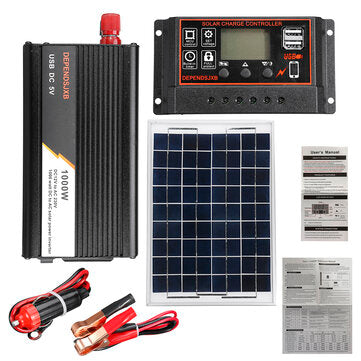10A-60A Soalr Charge Controller DIY Solar System Kit 1000W Solar Inverter With Sol... (CURRENT: 50A)