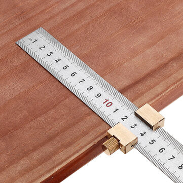 Woodworking Metric and Inch Line Scribe Ruler Positioning Measuring Ruler 300mm Marking T-Ruler Wood