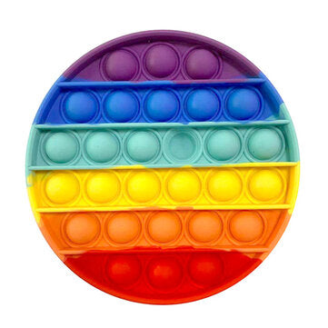 Bubble Sensory Decompression Toy Finger Anti-stress Rainbow Style Soft Squeeze Funn... (TYPE: ROUND)