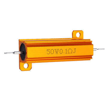5pcs RX24 50W 0.1R 0.1RJ Metal Aluminum Case High Power Resistor Golden Metal Shell Case Heatsink Re