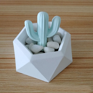 Hexagon Flower Pot Silicone Molds DIY Garden Planter Concrete Vase Soap Mould