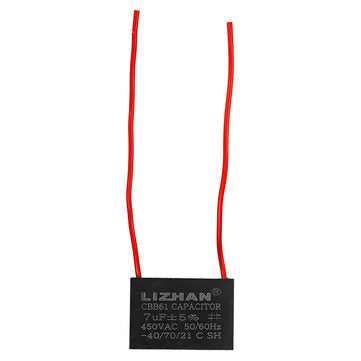 10pcs CBB61 450V 7uf Starting Capacitance AC Fan Capacitor CBB Motor Run Capacitor 450V 7F