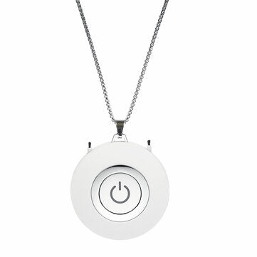 Wearable Air Purifier Necklace Mini Portable USB Negative Ion Air Cleaner Freshener (COLOR.: WHITE)