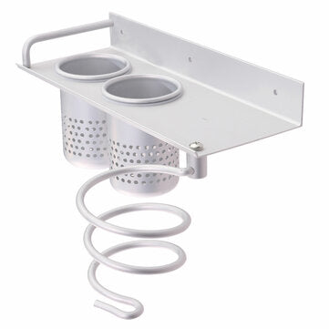 Hair Dryer Stand Storage Organizer Rack Holder Hanger Wall Mounted Bathroom Set for Home Bathroom St
