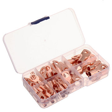 60Pcs SC Bare Terminals lug Tinned Copper Tube Lug Ring Seal Battery Wire Connector Bare Cable Crimp