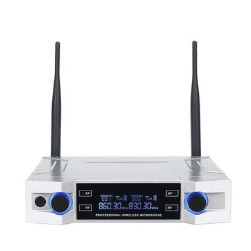 Professional UHF Wireless Microphone System 2 Channel 2 Cordless Handheld Mic Kraoke Speech Party su