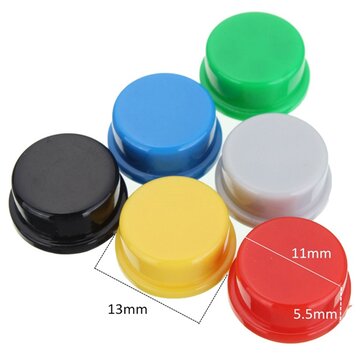 50pcs Tactile Push Button Switch Momentary Tact & Cap Assorted Kit 12x12x7.3mm Key Caps