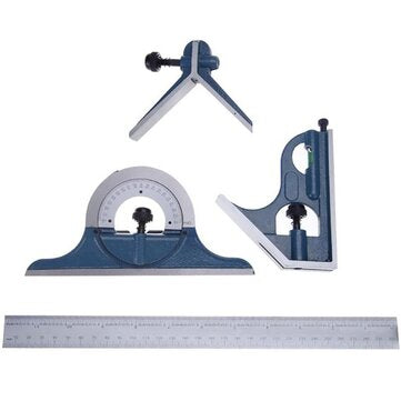 1 Set Angle Ruler Universal Bevel 180 Degree Angle Combination Square Protractor Ruler Set Stainless