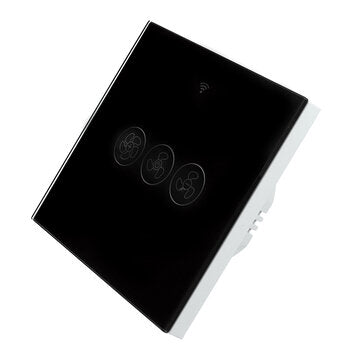 MoesHouse Black WiFi+RF433 Smart EU Ceiling Fan Switch Smart Life/Tuya App 2/3 Way Control Wireless