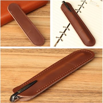 6.1 inch x 1.45 inch Retro Leather Fountain Pen Case Cover Pencil Holder Sleeve Case Pouch