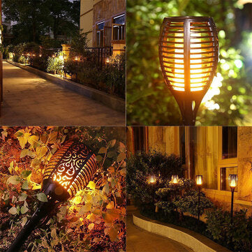 3W 51LED Solar Light Outdoor Waterproof Flickering Flame Path Garden Torch Lamp