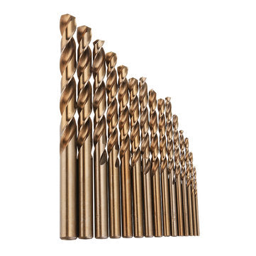 Drillpro 15pcs 1.5-10mm HSS M35 Cobalt Twist Drill Bit for Metal Stainless Steel Aluminium Copper