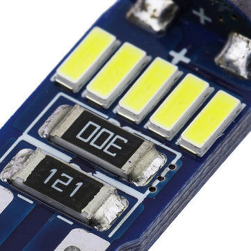 AUDEW 10Pcs 4014 SMD T10 W5W LED Side Wedge Marker Lights CANBUS Error Free 12V 6712K White
