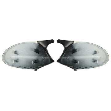 1 Pair Rear View Mirror Cover Cap M3 Style Glossy White For BMW E90 E91 E92 E93