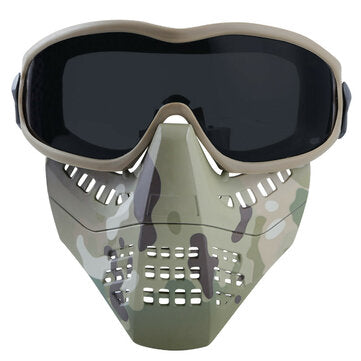 Wosport Tactical Glasses+Half Face Mask Removable Outdoor CS Military Protective Mask (TYPE: 2)